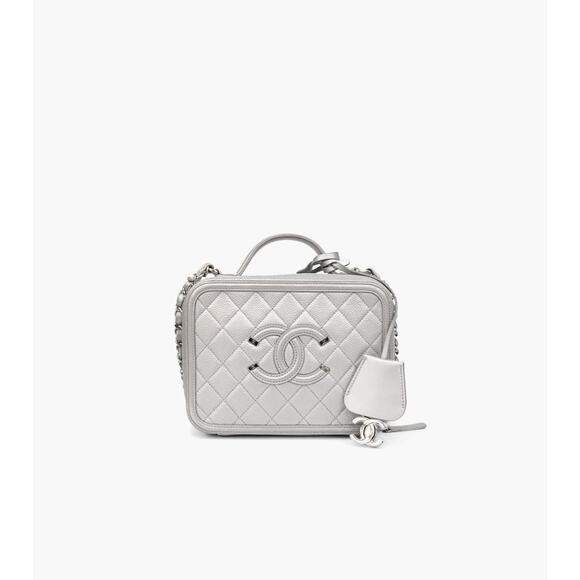 CHANEL Metallic Silver Filigree Vanity Bag C-A17117 - Picture 1 of 11
